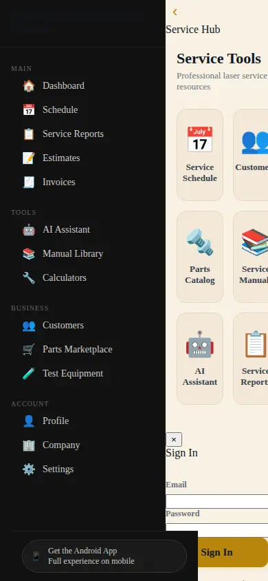 Android Service Hub